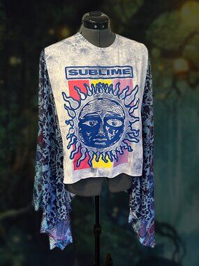 Sublime Upcycled Poncho Top | Festival Kimono Sleeve Patchwork One of a Kind